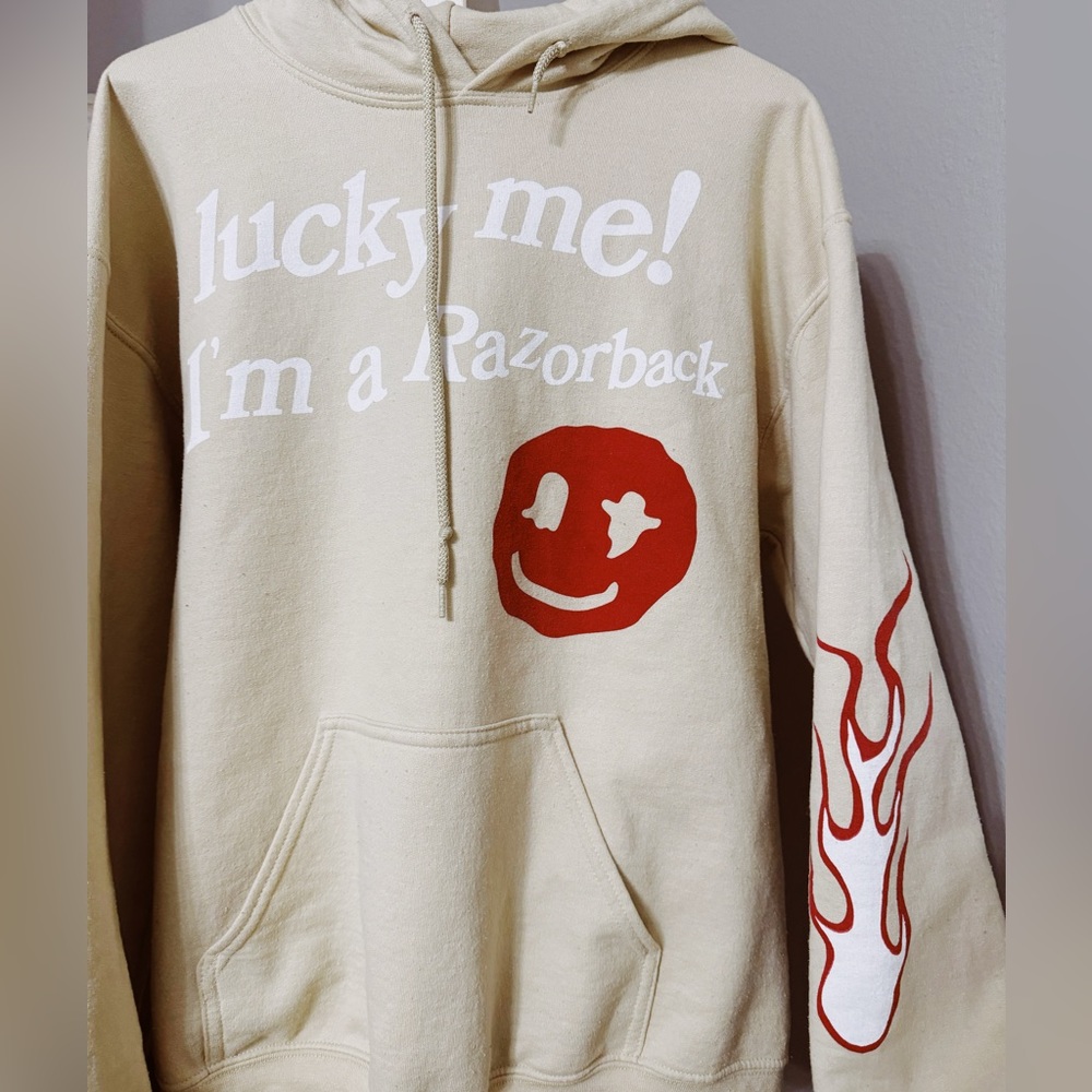 Lucky me I’m a Razorback hoodie